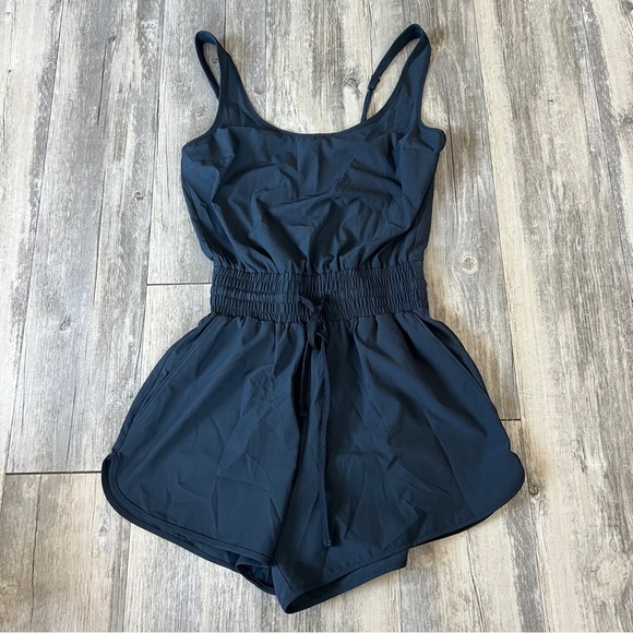 Abercrombie & Fitch Traveler Drawstring Romper in Black - Picture 2 of 5